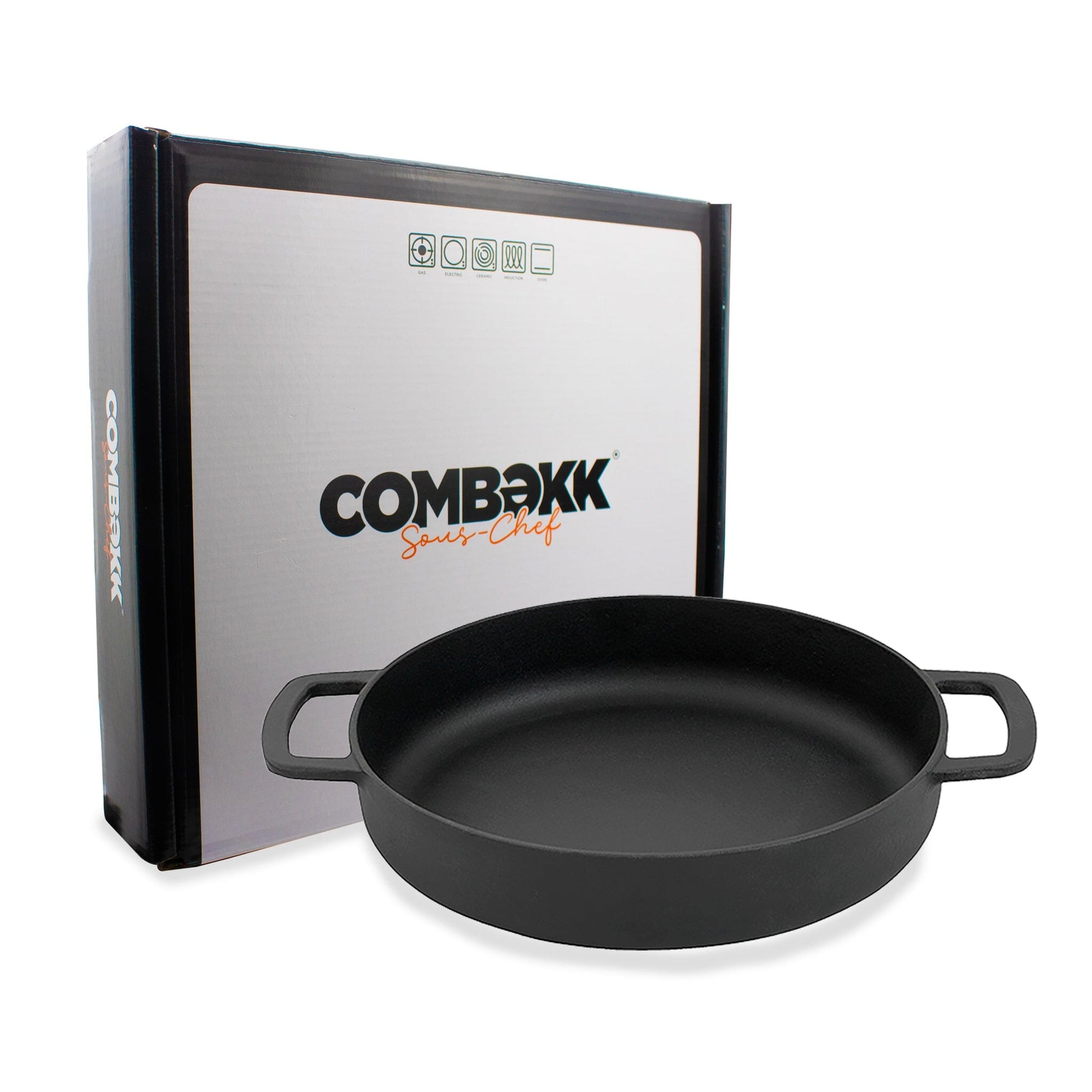 COMBEKK - Sous-Chef Koekenpan Dubbel Handvat 24CM - Zwart Koekenpan Combekk 